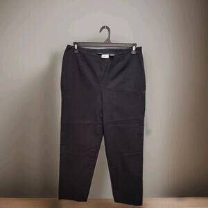 CHICO'S Black Ankle Pants Side Zipper No Pockets Size 2.5 Large 14 Stretch